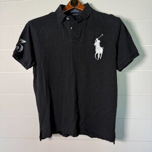 Polo Ralph Lauren Big Pony Short Sleeve Black Polo Shirt Sz M Custom Slim Fit